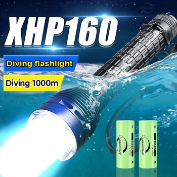 XHP160 Profesionálne Potápačské Baterka IPX68 Vodotesný Led Baterkou Biele Svetlo pod vodou 1000m L2 Podvodné Svietidla Obrázok