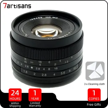 7artisans 50mm f1.8 APS-C Veľká Clona Portrét Objektív Pre Sony E Fuji X Canon EOS-M M43 Mount Mirrorless Fotoaparáty, Objektívy Obrázok