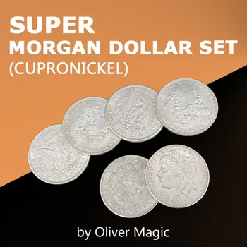 Super Morgan Dolár Nastaviť (Cupronickel) Trik Magické Triky, Vizuálna Zmena Mince Magia Kúzelník Zblízka Magic Ulici Ilúzie Zábava Obrázok