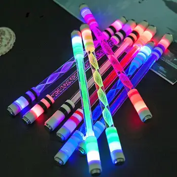 Luminiscenčné Spinning Pero, Kreatívne Koľajových Špeciálne Pero Deti Uvoľnenie Tlaku Spin Hračka Vrecku Led Bleskom Spinning Pero Obrázok