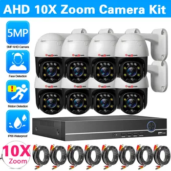 XMEYE 8CH H. 265 CCTV DVR SecuritySystem s 5MP 10X Zoom AHD PTZ Kamery Vonkajšie Nepremokavé 4CH CCTV DVR kamerový Auta Obrázok