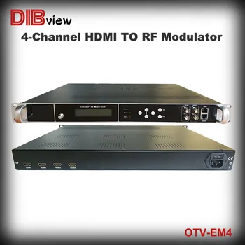 OTV-EM4 Multi-channel HD H. 264 Encoder S až 4 Kanálov, HDMI Vstup na DVBC T/ATSC/ISDB-T/Tb RF Výstup Modulátora Obrázok