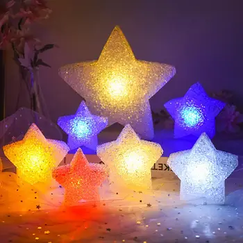 Hviezda Nočné Svetlo Romantický Mäkké Osvetlenie Ochrana Očí Ručné Rozprávky na Čítanie Plastové Dekorácie LED Lampa Pentagram Obrázok