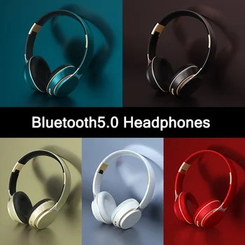 Cez Ucho Bluetooth 5.0 Bezdrôtové Slúchadlá S Mikrofónom HIFI Stereo Hudobné Slúchadlá Športové Gaming Headset Pre Telefón Android, IOS Obrázok