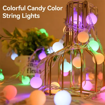 USB/Batérie LED Loptu Garland Svetlá Víla String Nepremokavé Vonkajšie Lampy Vianočné Dovolenku Svadobné Party Dekorácie Svetlá Obrázok