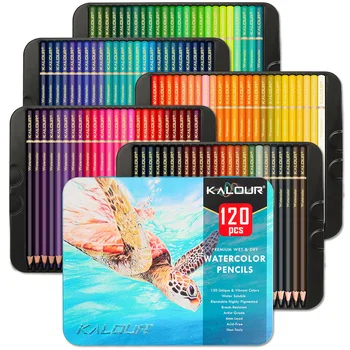 KALOUR 72PCS Farebné Ceruzky Nastaviť vo Vode rozpustné Železo Box Balenie na Písanie alebo Kreslenie Farebné Viesť Maľovanie Nastaviť Umelecké potreby Obrázok