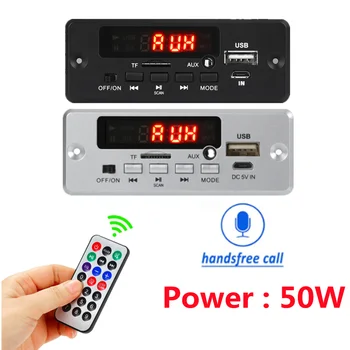 Hands-free MP3 Prehrávač Dekodér Rada 12V Bluetooth5.0 50W zosilňovač Auto FM Rádio Modul Podpora FM TF USB, AUX Rekordéry Obrázok