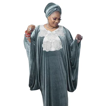 Africké Ženy, Dlhý Rukáv Šaty Afriky Šaty pre Ženy Dashiki Afriky Oblečenie Výšivky Ženy Velvet Afriky Boubou Šaty Obrázok