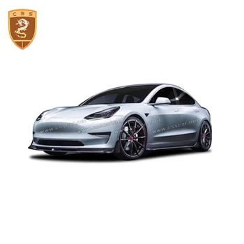 Lesklý Čierny V Štýle Predný Nárazník Tvarovanie Pier Spojler Zadný Kryt Difúzora Pery Telo Súpravy Pre Tesla Model 3 2017-2020 Obrázok