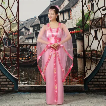 Hanfu Ženy Čínsky Štýl Šaty Šifón Hanfu Výkon Kostým Lepšiu Príchuť Kostým Dávnych Kostým Obrázok