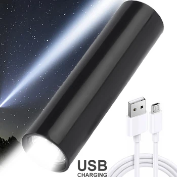 Mini LED Baterka USB Nabíjateľné 3 Svetelné Módy Nepremokavé Pevné Zaostrenie Silný Blesk Prenosné Outdoor camping Horák Obrázok