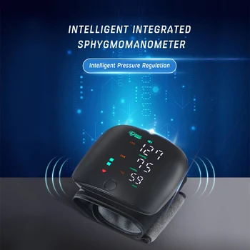 Nabíjateľná Inteligentný Dotykový LCD Displej Hlas Zápästie Krvný Tlak Sledovať Digitálne zariadenia na Automatické Tonometer Srdcovej frekvencie Sphygmomanometer Obrázok