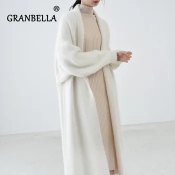 Európska Luxusné Dlhé Faux Noriek Kožušinové Vesty pre ženy 2023 jeseň Zima dámske vesty módne svetre Obrázok
