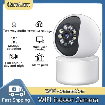 CareCam WIFI indoor Kamera Dieťa bezpečnosť-ochrana Dohľadu mini fotoaparát, Dual svetelný zdroj full-farebné nočné videnie 5MP Obrázok