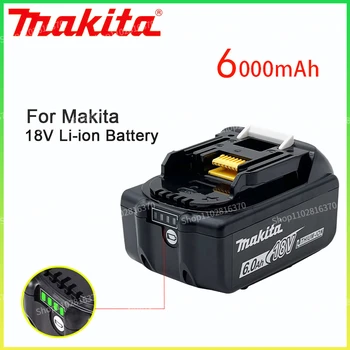 6.0 Ah 18V Makita Pôvodné S LED lítium-iónová výmena LXT BL1860B BL1860 BL1850 Makita nabíjateľná náradie batérie 6000 Obrázok