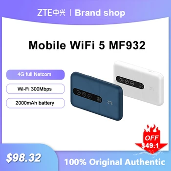 ZTE Mobile WiFi 5 MF932 Router Prenosné 4G Modem, Wi-Fi Sim Karty Mifi 300mbps Signálu Zosilňovač 2000mah Vonkajšie Hotspot Vrecku Obrázok