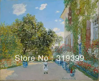 100% ručne vyrábané Ľanové plátno olejomaľba Reprodukcia s Múzea kvality,Umelec Dom v Argenteuil tým, Claude Monet Obrázok
