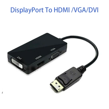 4K Display Port kompatibilný s HDMI Adaptér Converter, Display Port Male DP Žien HD TV Kábel, Adaptér Video Audio Pre PC, TV Obrázok