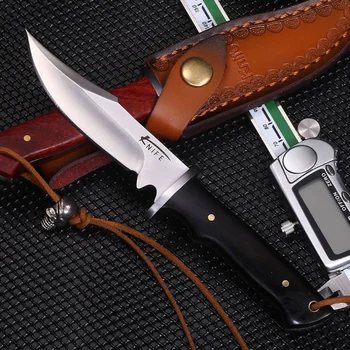 Mini Vreckový Nôž S Kožený Plášť Full Tang Pevnou Čepeľou Nože Vojenské EDC Kempovanie Vonkajšie Prežitie Bushcraft Lovecký Nôž Obrázok