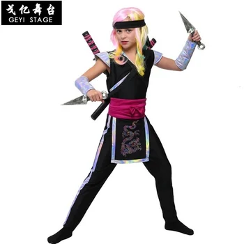 Nové klasické Halloween kostýmy cosplay ninja bojové umenie kostým detský fantasy šaty strany papiera jednotné dospelých dekorácie Obrázok
