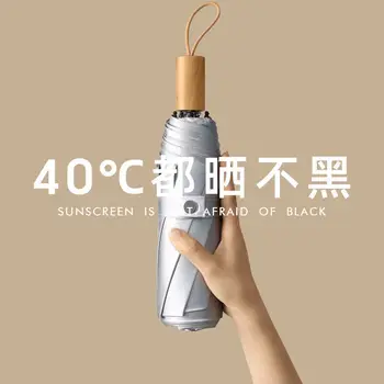 2023 profesionálne opaľovací krém a anti-ultrafialové dáždnik double-layer titanium silver skladacie slnečník upf50 Obrázok