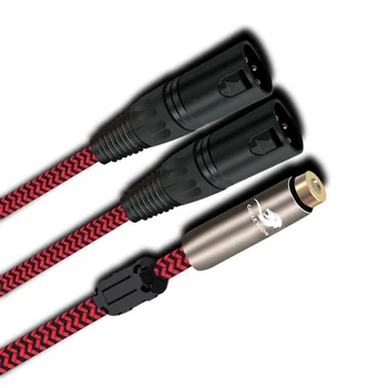 Stereofónny 3,5 mm Žena na Dual XLR zásuvka Predlžovací Kábel Audio Mixer Zosilňovač pre Slúchadlá Tienený Kábel drôt 1m 2m 3m 5m Obrázok
