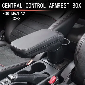 Auto Strednej lakťovej opierky Box Punč Bez Centrálnej Konzoly, lakťová opierka Box Úložný Box pre Mazda CX-3 2015-2018 Mazda 2 2020-2021 Obrázok