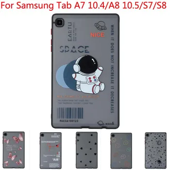 Maľované Vzor Pokožke Pocit Štýl obal Pre Samsung Galaxy Tab S7 S8 A7 10.4 A8 10.5 Jednoduché Shockproof TPU PC Kryt Obrázok