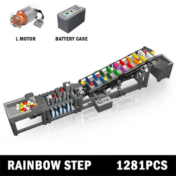 PLESNE KRÁĽ 26009 Rainbow Stepper Budovy Hračky 1281pcs Motorové Model Stavebné kamene, Tehly Vianočné Darčeky Konštrukcia Hračky Obrázok