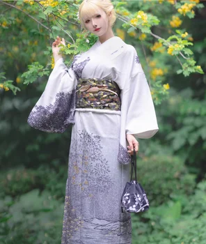 Japonský formálne kimono, nový Čínsky štýl, atrament tlačené žien 160cm dĺžka Obrázok