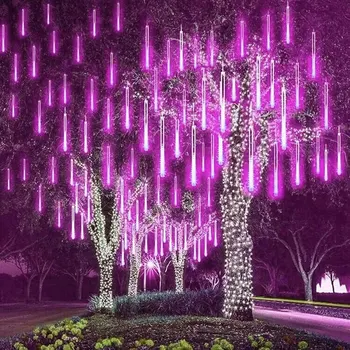 1/2/3/4 Nastaviť LED meteorický dážď Svetlá, ktoré patria Daždi Kvapka Víla String Svetlá na Vianočný Večierok Záhrada Dovolenku Dekorácie 2024 Obrázok