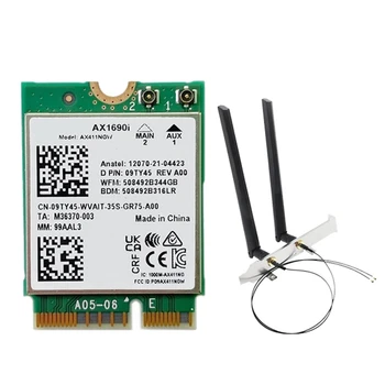 AX1690I Wifi Karta S 2X8DB Antény AX411 Wi-Fi 6E Rýchlosť 2.4 Gbps 802.11 Ax 2.4/5/6Ghz Bluetooth 5.3 Bezdrôtového Modulu Obrázok