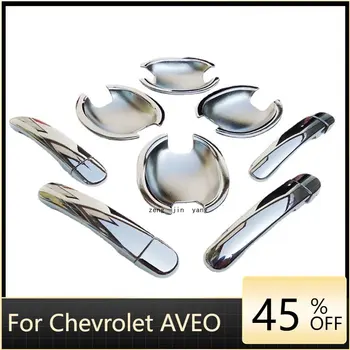 Pre Chevrolet AVEO Auto Dverí Bližšie Chrome Rukoväť Chránič ABS Styling Dekorácie, Doplnky, Vonkajšie Časti Rukoväť Kryt Obrázok