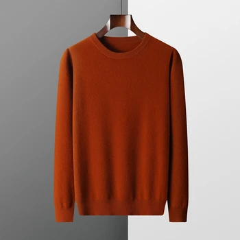 Mužov okolo krku pevný farebný pulóver jeseň/zima 100% cashmere sveter high-end priedušná, blúzky Obrázok