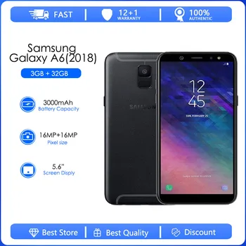 Samsung Galaxy A6 (2018) A600F Zrekonštruovaný-Originál, Odomknutý A600A A600G Android Wi-Fi 16MP 5.6