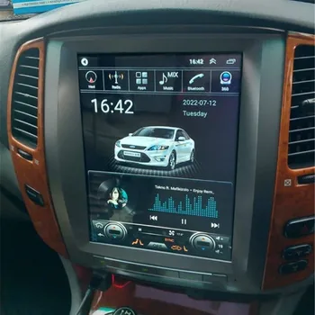 Android 13 Tesla Obrazovka autorádia Prehrávač, GPS Navigáciu Video Multimedi Pre Toyota Land Cruiser 100 LC100 2004 2005 2006 8+128 GB Obrázok