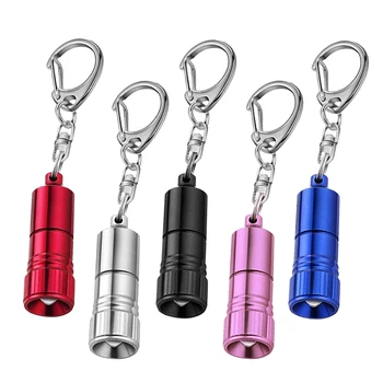 Prenosné aplikácie Keychain Baterka Svetlé Mini Led Baterka s Hákom Self-defense Núdzové Vrecku Krúžok Lampa s Tlačidlo Batérie Obrázok