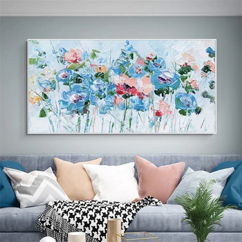 Ručne Maľované Absrtact Kvet, Olejomaľba Na Plátne Moderné Umelecké Diela Domov Obývacej Izby, Spálne, Dekorácie, Obrazy Ručne Nástenná Maľba Obrázok