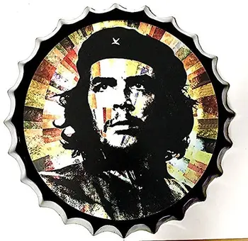 Royal Tin Prihlásiť Fľaša Spp Kovov Cín Prihlásiť Che Guevara Revolúcia Priemer 13,8 palca, Okrúhle Kovové Značky pre Domáce a Kuchynské Bar Obrázok