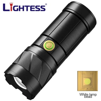 Biele Laser, Baterka, Super Jasné LED Dvojité Hlavu Flashlamp Nepremokavé Nabíjateľná Zoom Baterka Pozornosti Povodne Pracovné Svetlo Obrázok