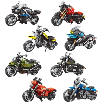 Športové Auto Motocykel Model Stavebné Bloky pre Montáž Speed High-Tech Vozidla Tehly Vzdelávacie Hračky, Darčeky pre Chlapcov a Dievčatá Obrázok