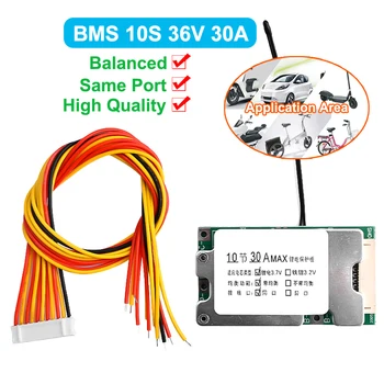 10S 36V 30A Lítiové Batérie Rady BMS PCB 18650 Batérie Vyváženú Ochranu Rady Li-ion Bunky Balancer pre Elektrické Auto Obrázok