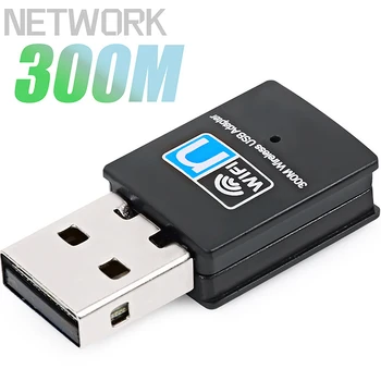 300Mbps Mini USB Bezdrôtový Wifi Adaptér, Wi fi Karty siete LAN 802.11 b/g/n RTL8188 Adaptér Network Karta pre PC Stolový Počítač Obrázok