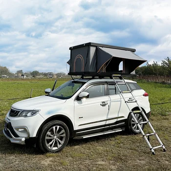 Hliníkovej zliatiny shell outdoor camping pop-up skladacia hard shell auto otvoriť SUV hard top stan auto so solárnymi panelmi Obrázok