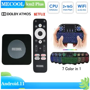 Mecool KM2 Plus Android 11 4k TV Box Amlogic S905X4 Google Netflix Certifikované 2 GB, 16 GB USB3.0 SPDIF BT5.0 globálne oficiálneho obchodu Obrázok