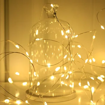 Vianočné Reťazce LED Garden Party Dekorácie Rozprávkových Svetiel Medený Drôt Lampa 1-10M Garland Spálňa Svadobné Dekor Dovolenku Osvetlenie Obrázok
