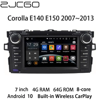 ZJCGO Auto Multimediálny Prehrávač Stereo GPS Rádiový Navigačný Android 10 Obrazovky pre Toyota Corolla E140 E150 2007~2013 Obrázok