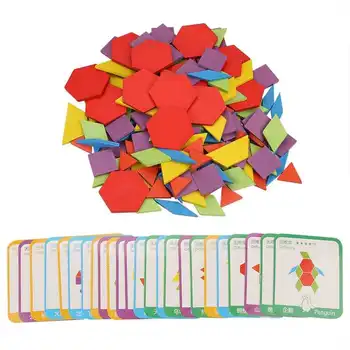 Drevené Puzzle Rada Farebné Puzzle Hra 3D Puzzle Deti Montessori Vzdelávacích Hračiek Geometrického Tvaru Dosky Obrázok