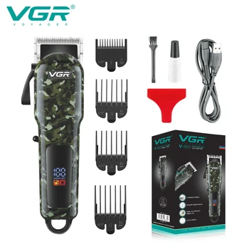 VGR Hair Clipper Profesionálny Zastrihávač Chĺpkov Nastaviteľné Vlasy Rezací Stroj Elektrický Holič Digitálny Displej Clipper pre Mužov V-665 Obrázok