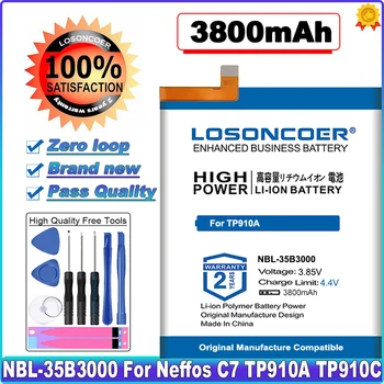 LOSONCOER Vysoká Kapacita Batérie NBL-35B3000 3800mAh Batérie pre TP-link Neffos C7 TP910A TP910C Batérie Obrázok
